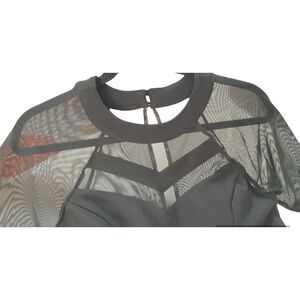 Emerald Sundae Black Cut-Out Dress with Mesh Panels Size L